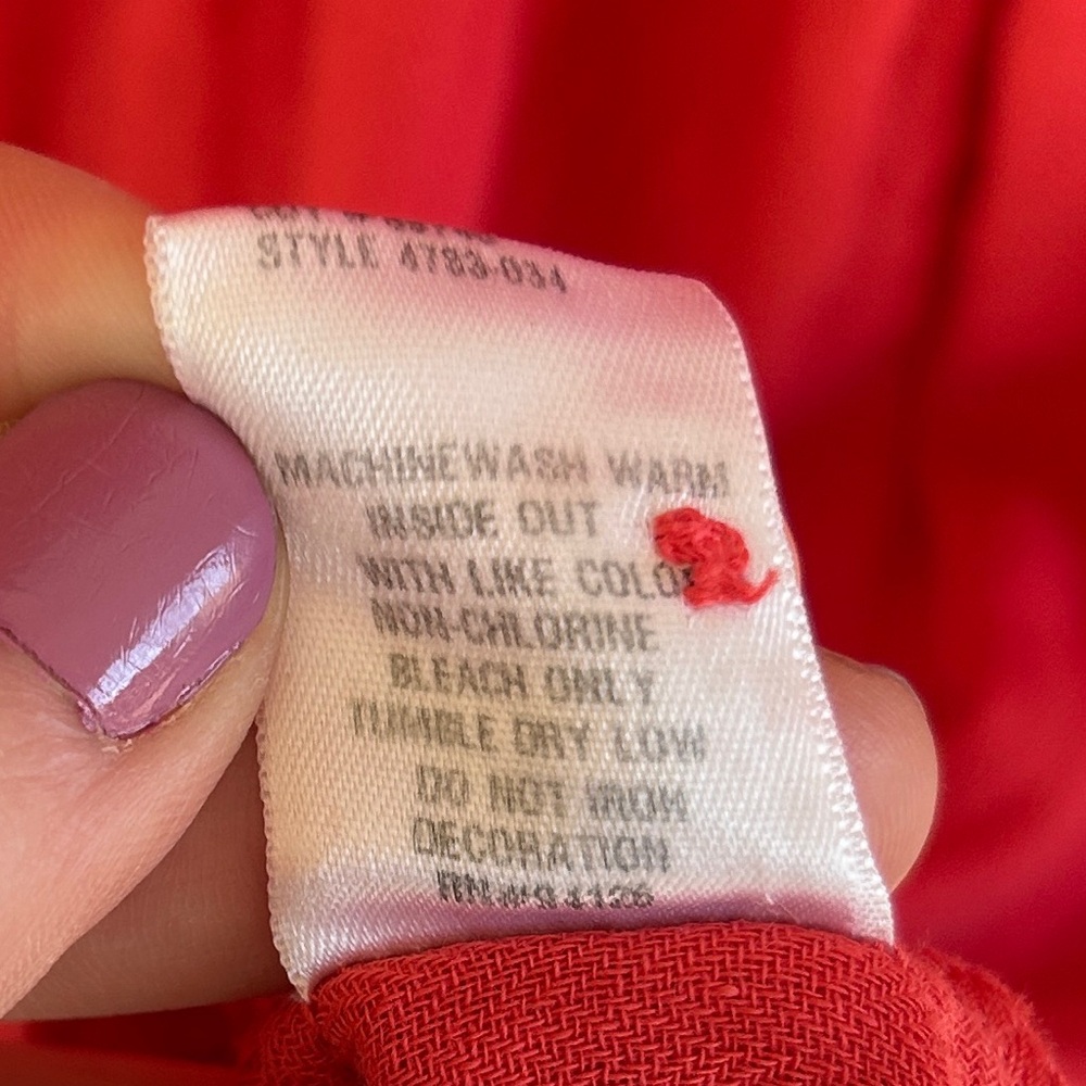 FREE PEOPLE CP SHADES Babydoll Double Cloth V-Neck Boho Tunic Mini Dress Red XS - Picture 12 of 12